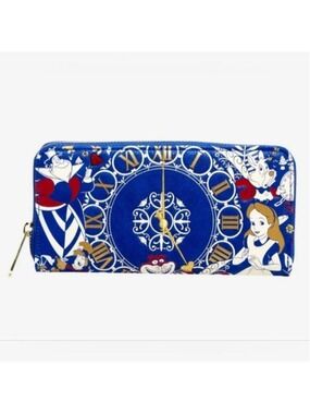 Rare Loungefly ❤️ Logo Disney Alice In Wonderland Clock Wallet